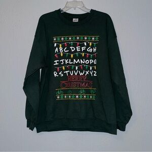 Gildan Dark Green Christmas Alphabet Sweater